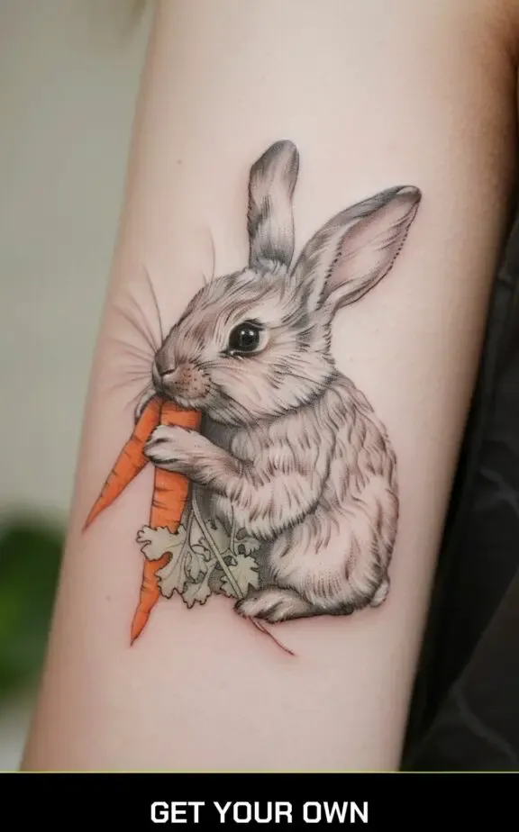 rabbit and carrot tattoo