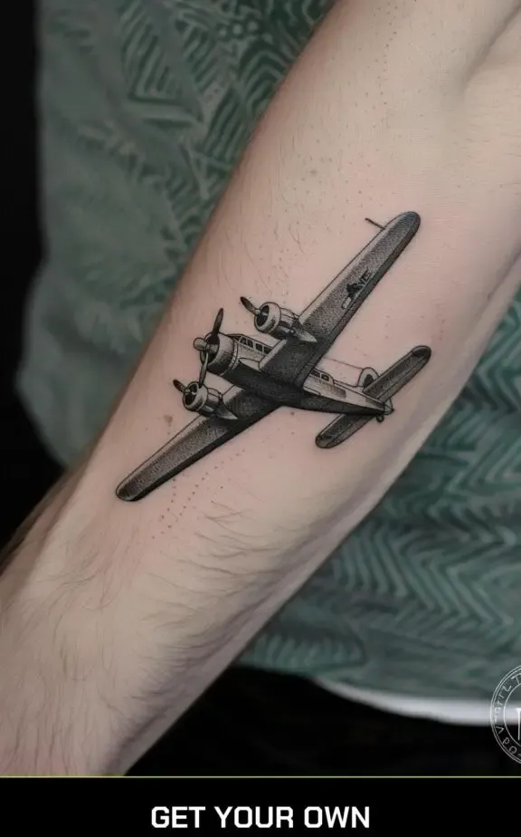vintage aeroplane tattoo