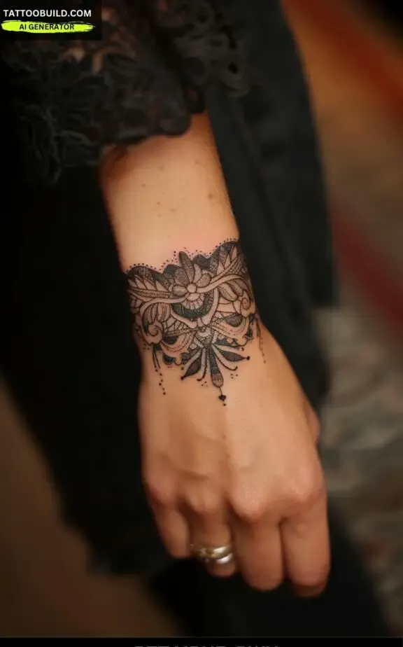 lace bracelet tattoo for female 