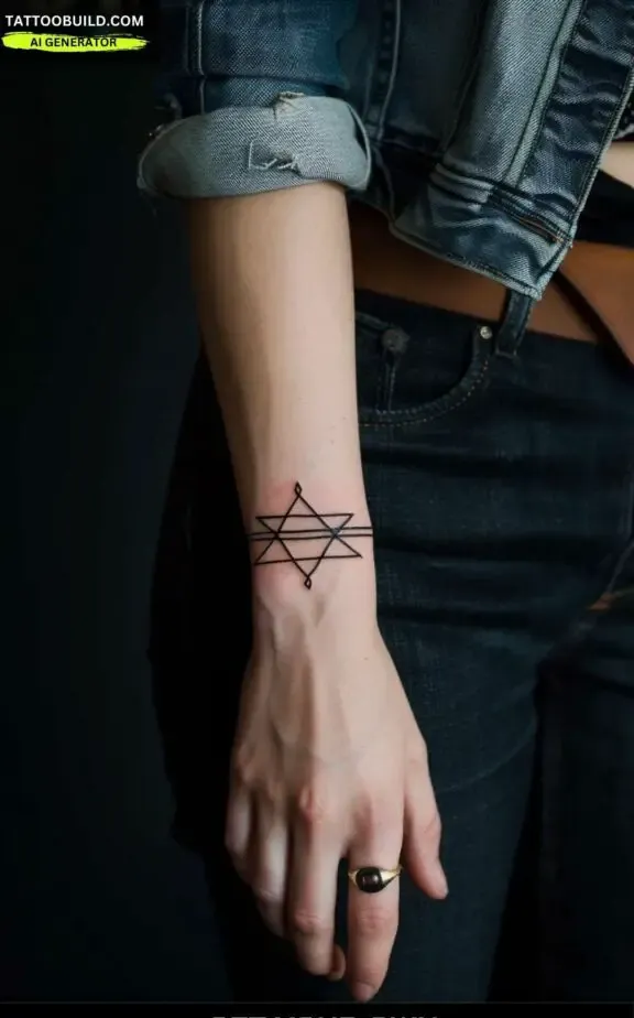 geometric bracelet tattoo for women