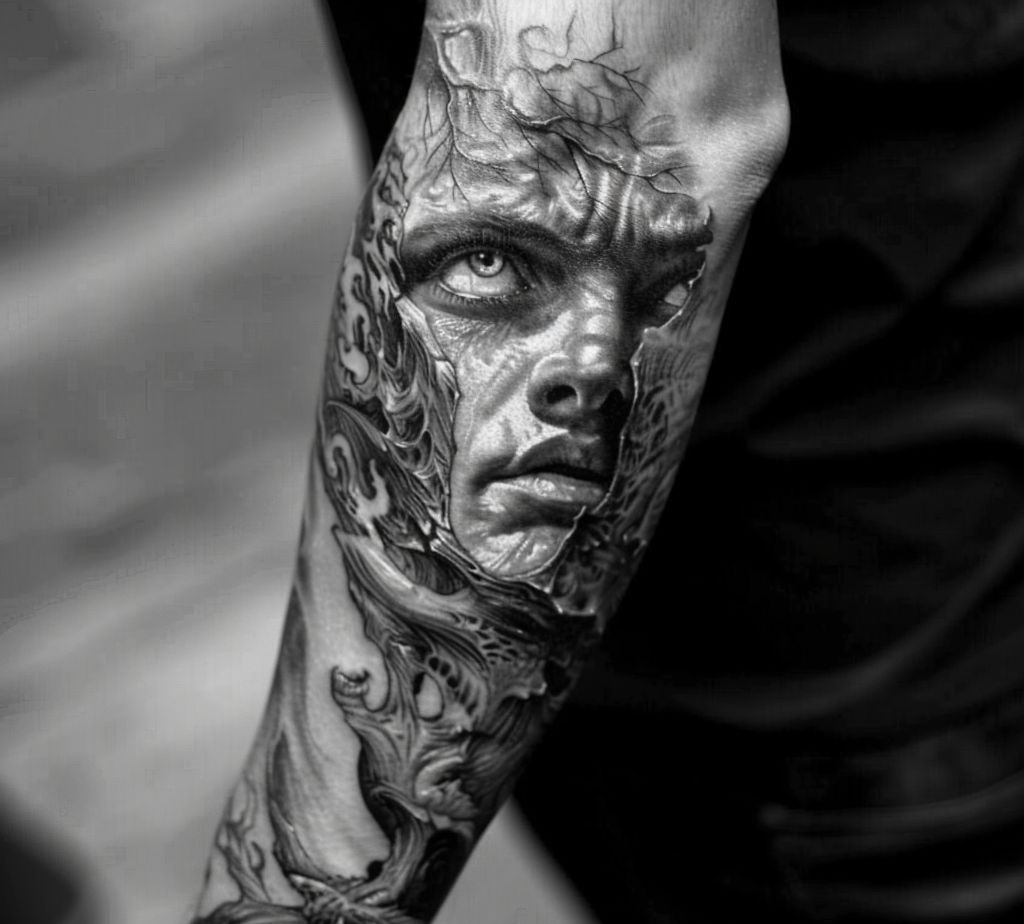 men inner arm tattoo idea