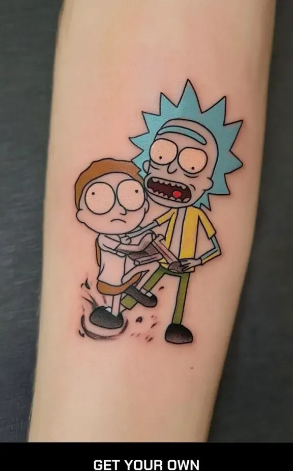 Rick and morty anime tattoo