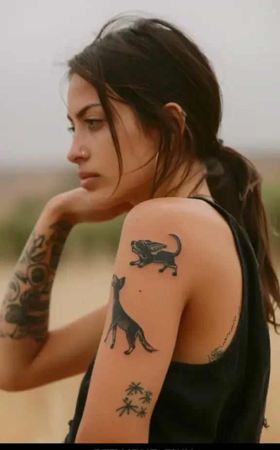 animal bicep tattoos fir females