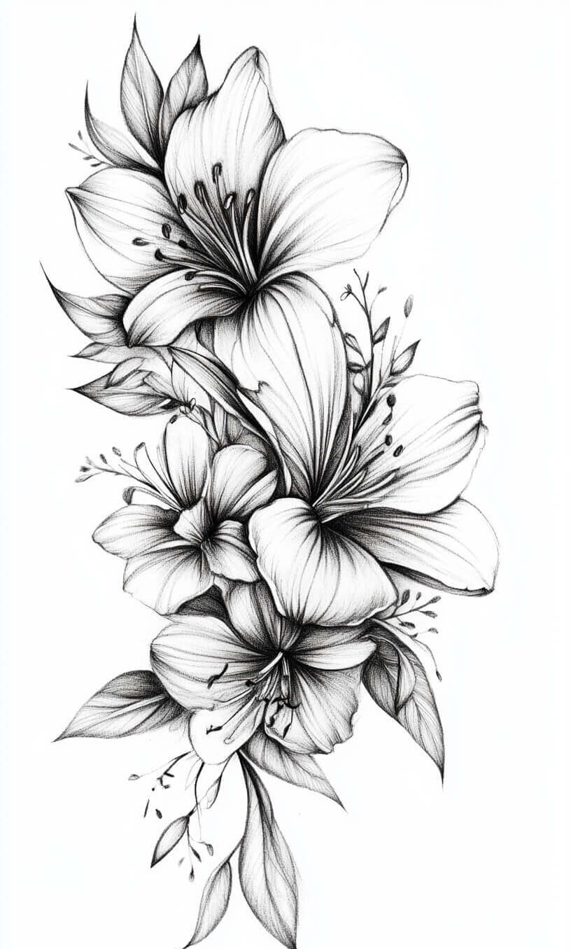 Flower Tattoo Drawings-21