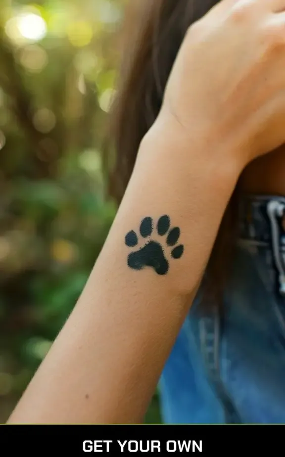 minimalist cat paw tattoo