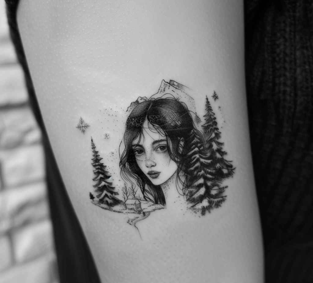 your picture plus christmas tree black and white christmas tattoo