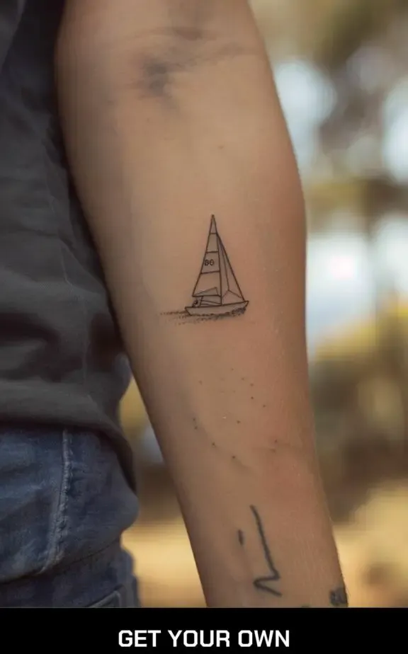 boat beach tattoo idea