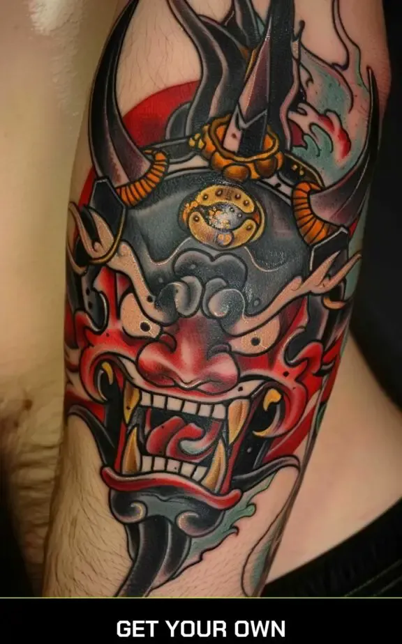 hannya mask japanese tattoo design