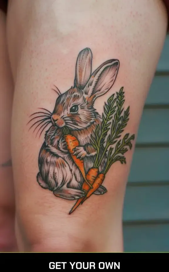 rabbit and carrot tattoo
