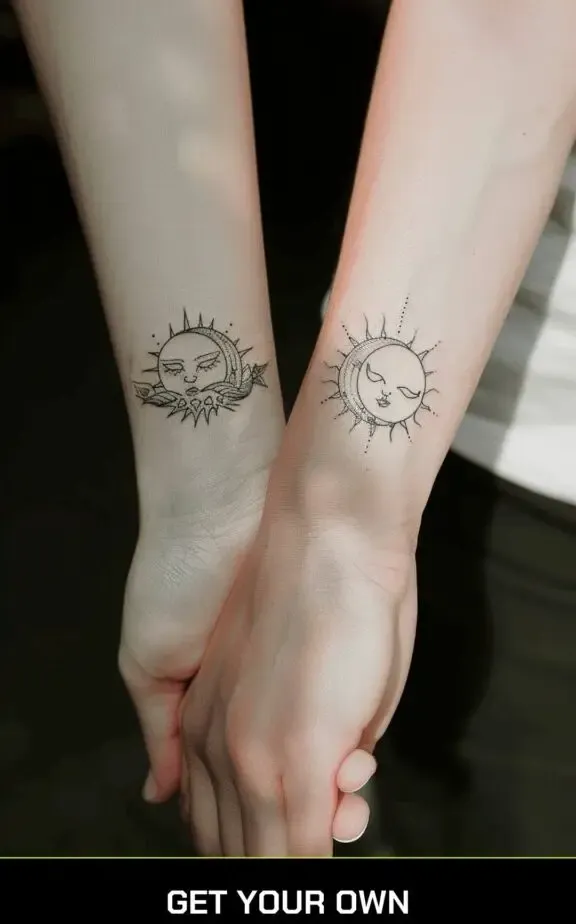 sun and moon tattoo 