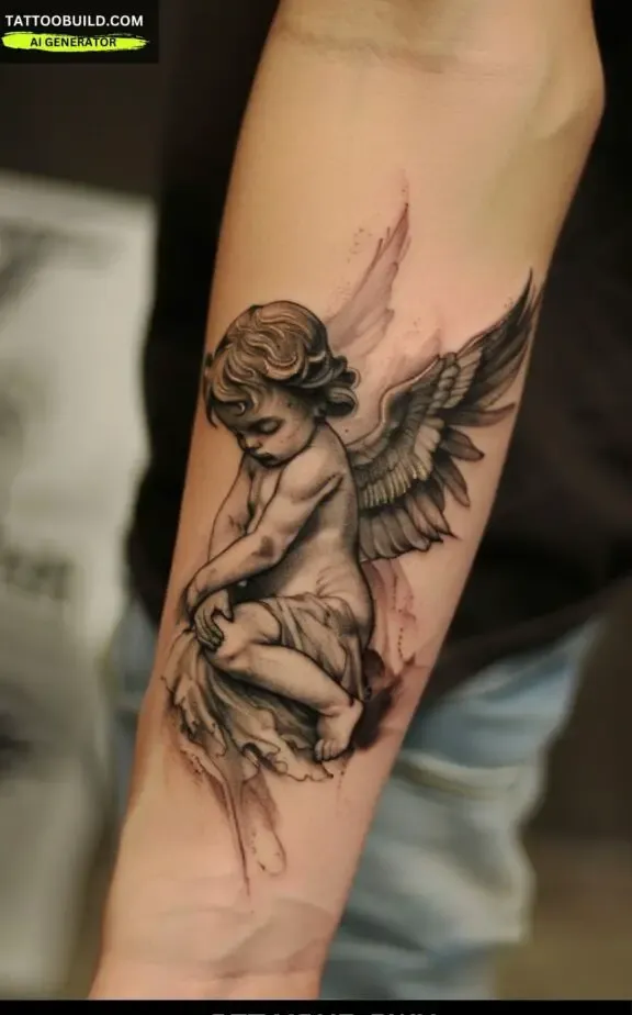 angel tattoo for women: cherub