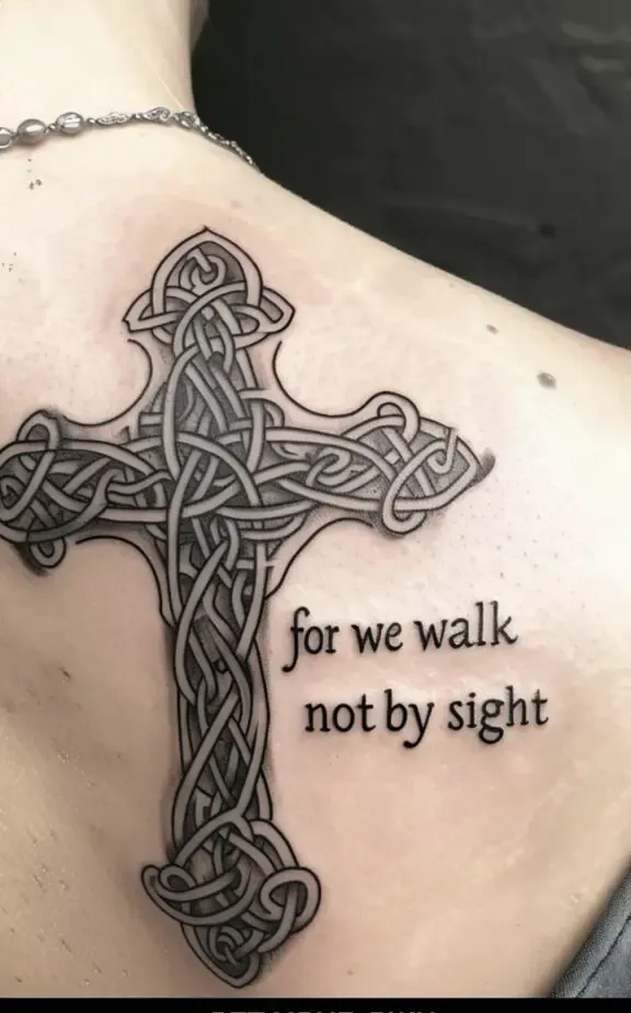 Celtic cross tattoo for ladies with quotes