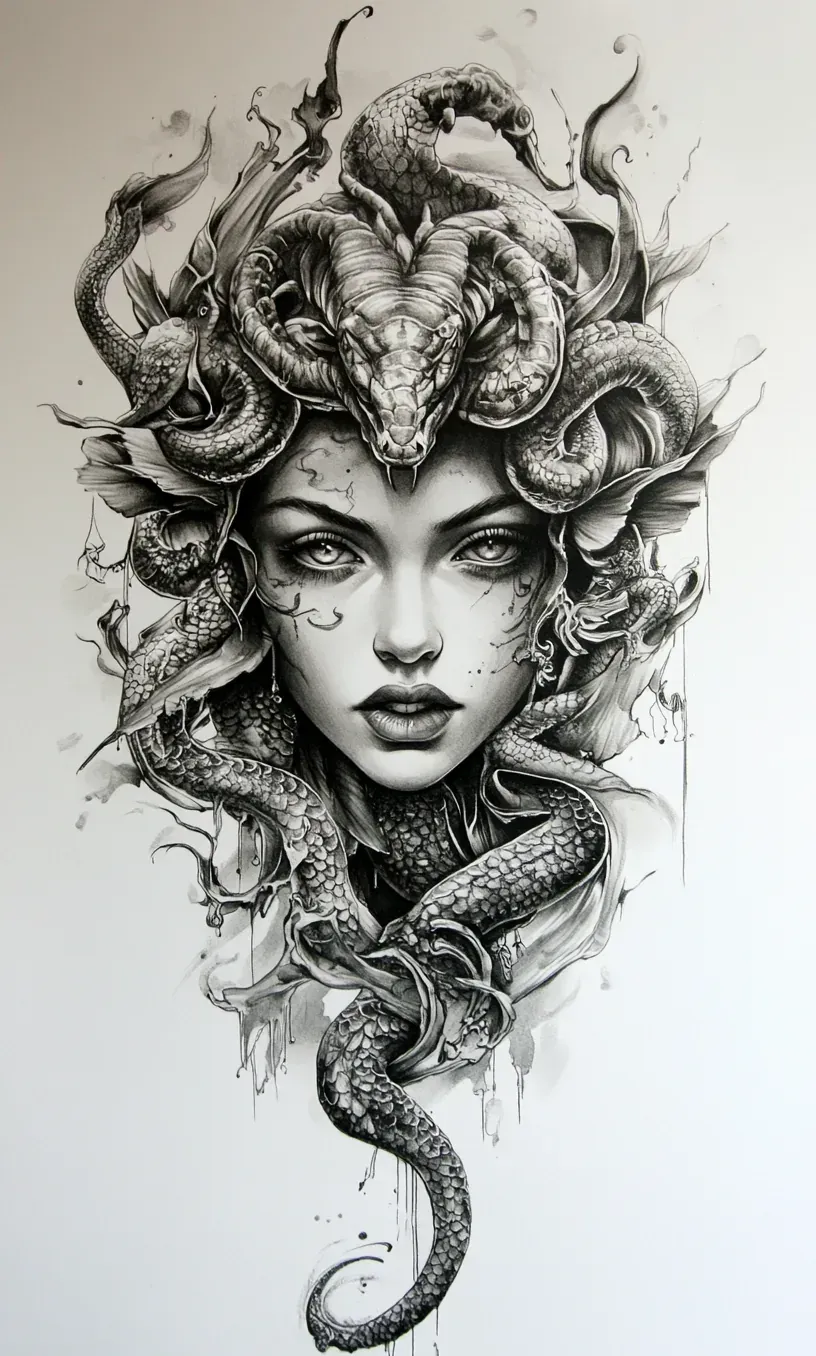 Drawing Medusa Tattoo-7