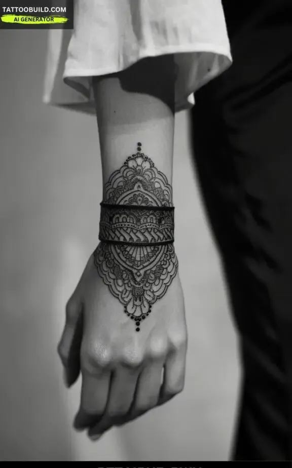 mandala feminine bracelet tattoo