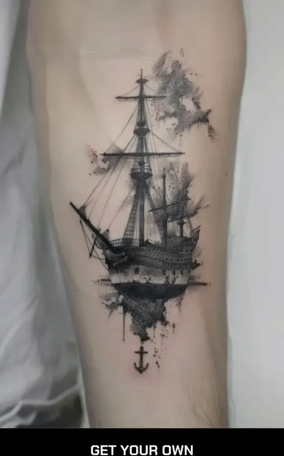ship and anchor tattoo