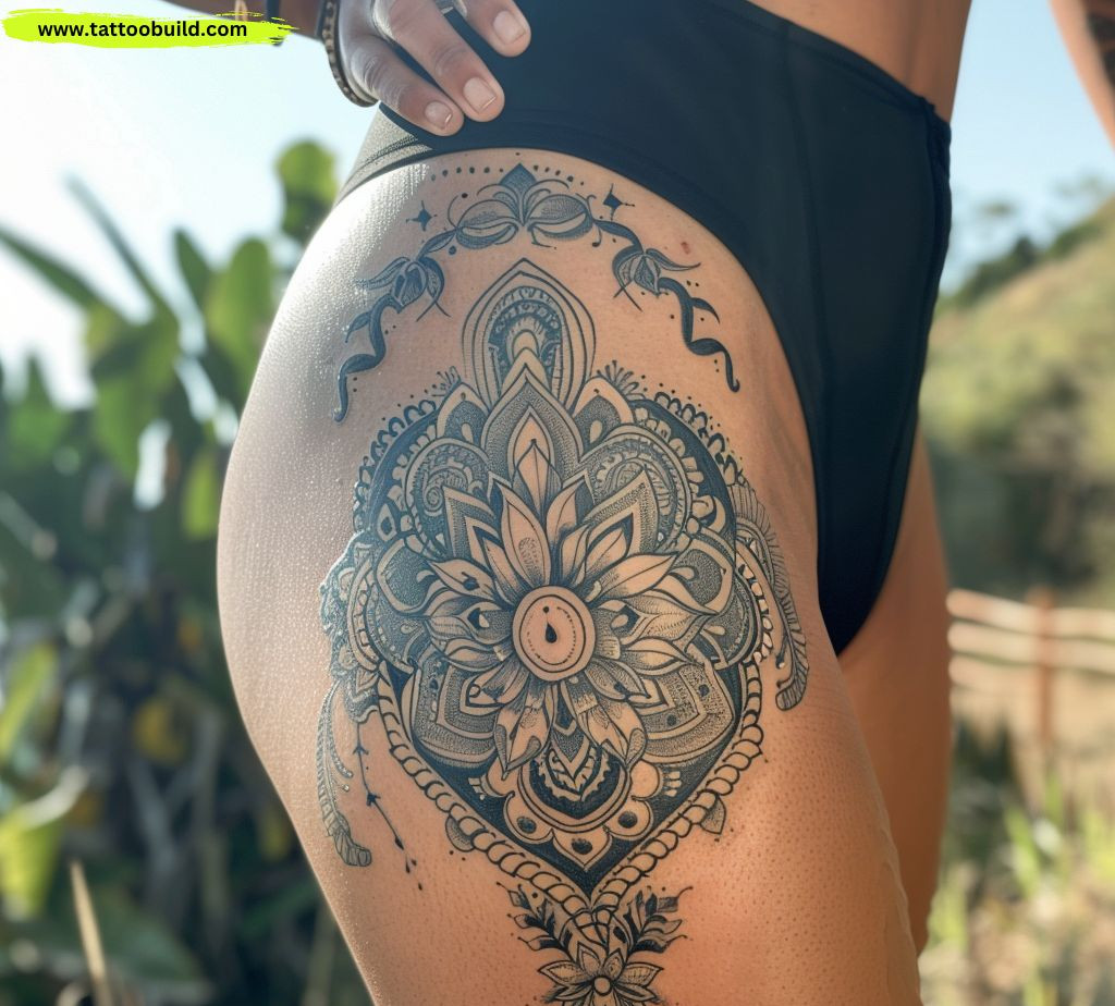 mandala hip tattoo foe women