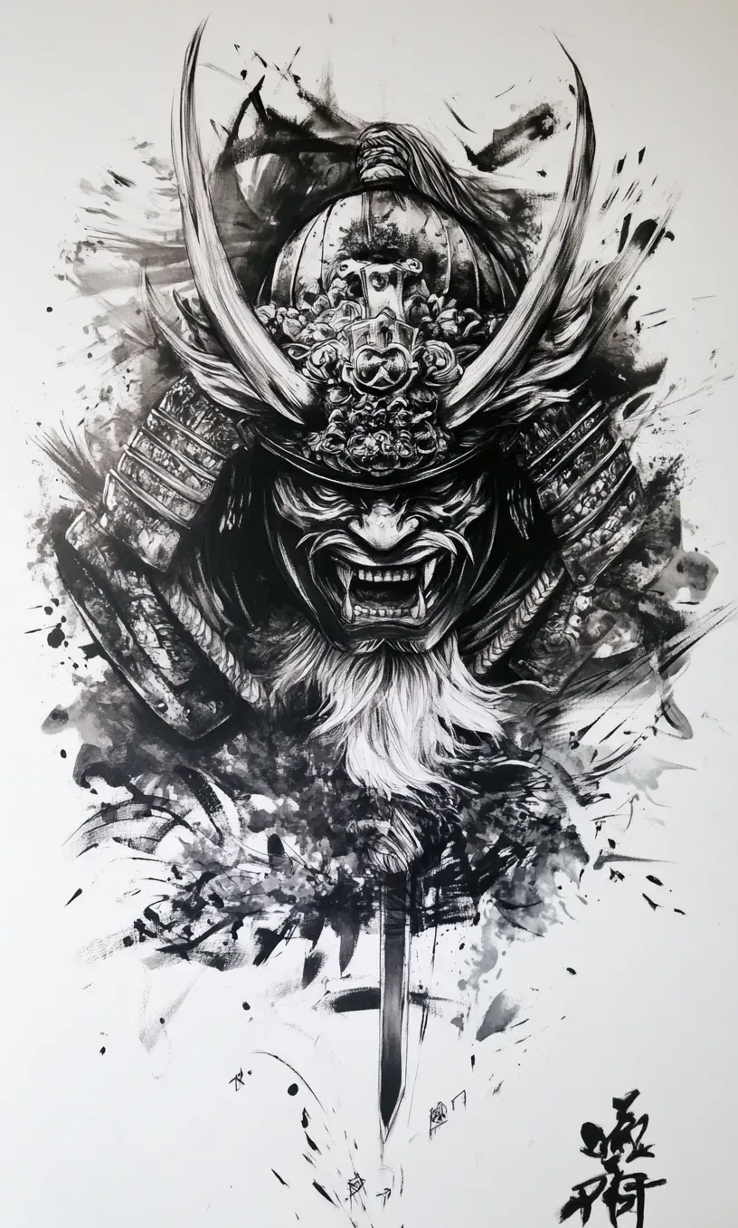 Samurai Tattoo Drawing-12