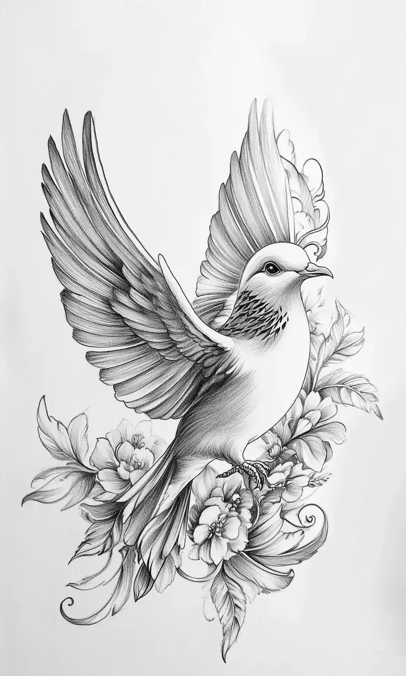 Dove Tattoo Drawing-1