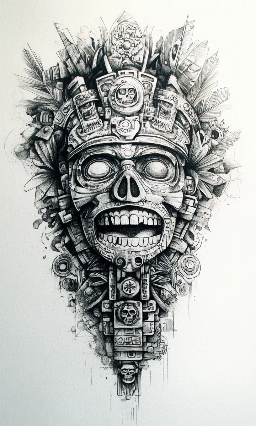 Aztec Drawings Tattoos-18