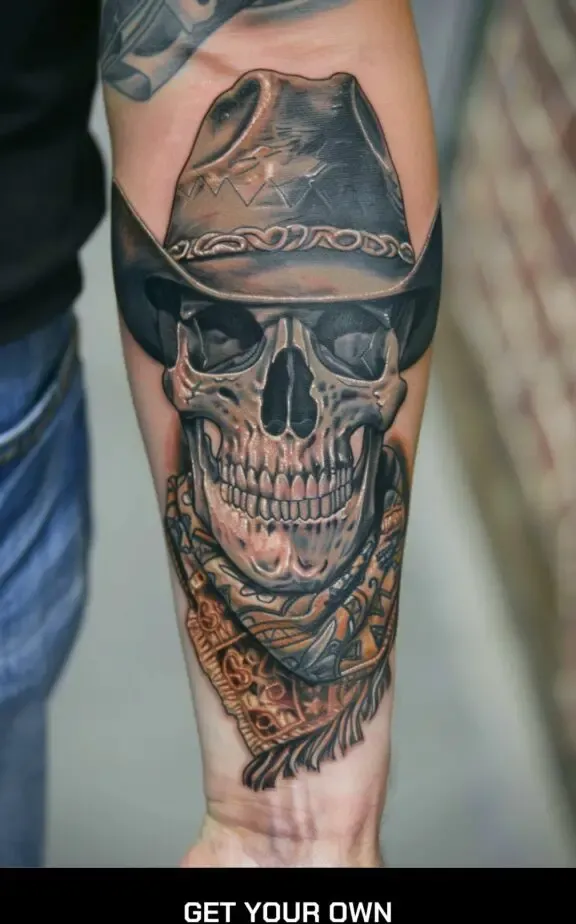 cowboy skull tattoo