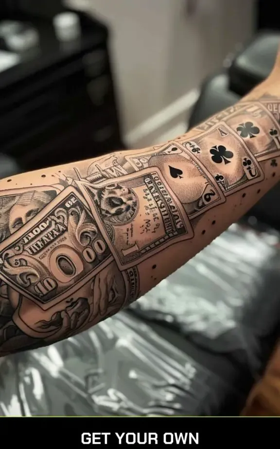 money and card tattoo ideas