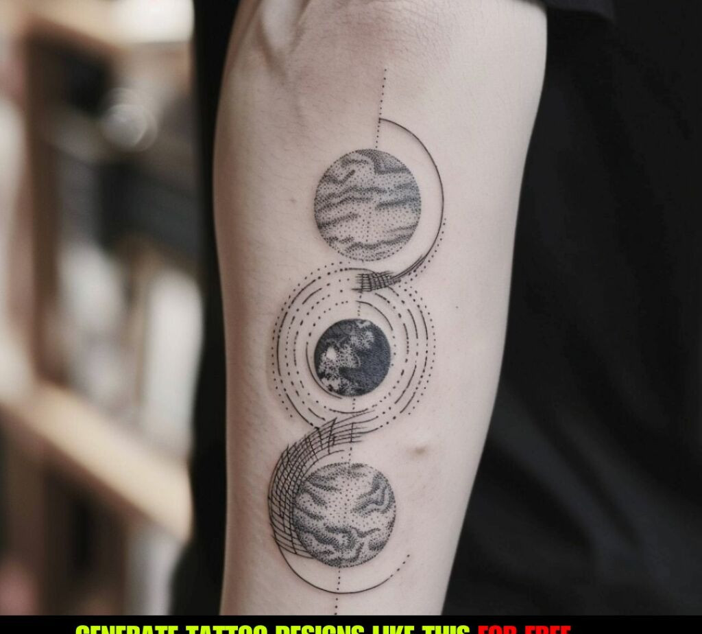 three circles tattoo on the arm