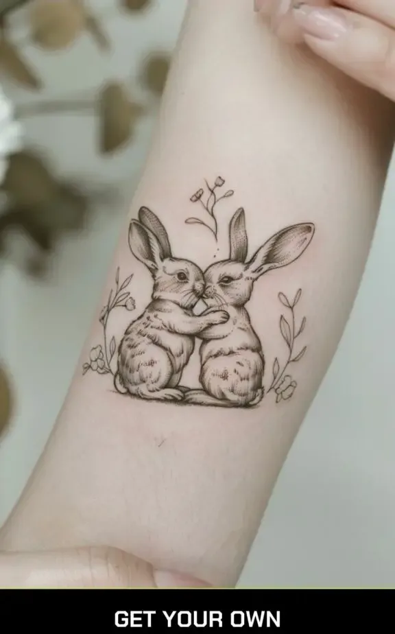 bunny couple tattoo idea