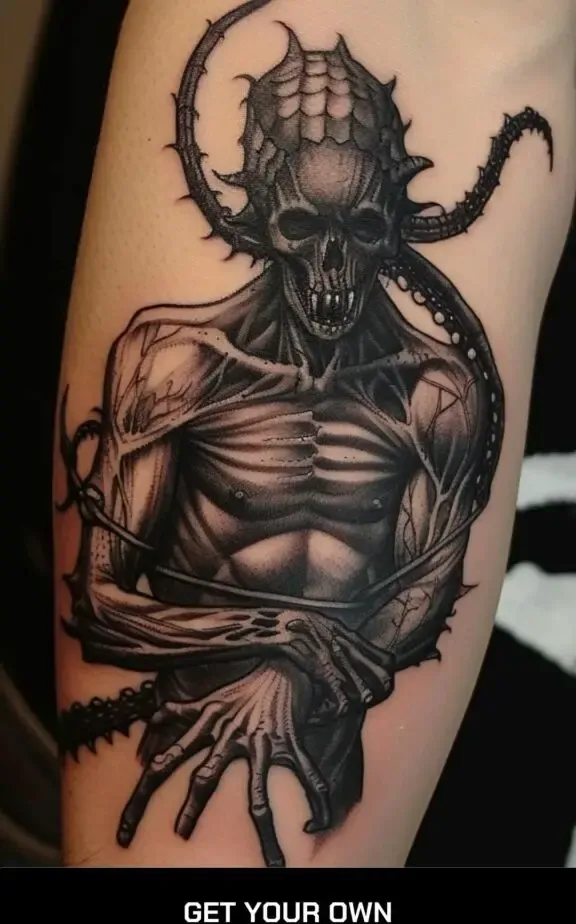 demon in bondage tattoo
