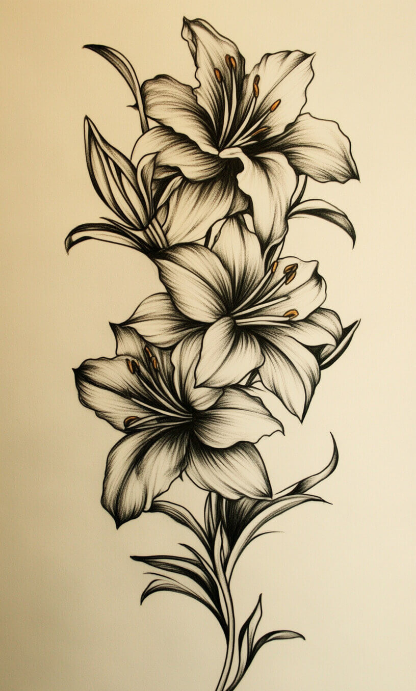 Flower Tattoo Drawings-8