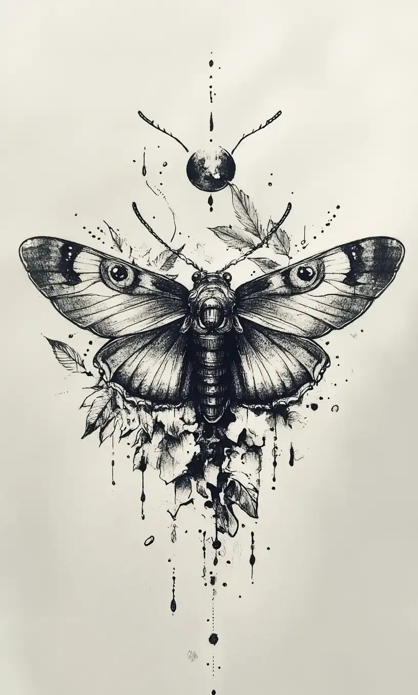Moth Tattoo Drawings-18
