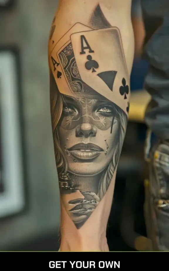 poker face tattoo design