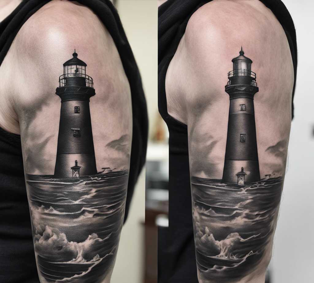 Stormy Lighthouse Tattoo for gus