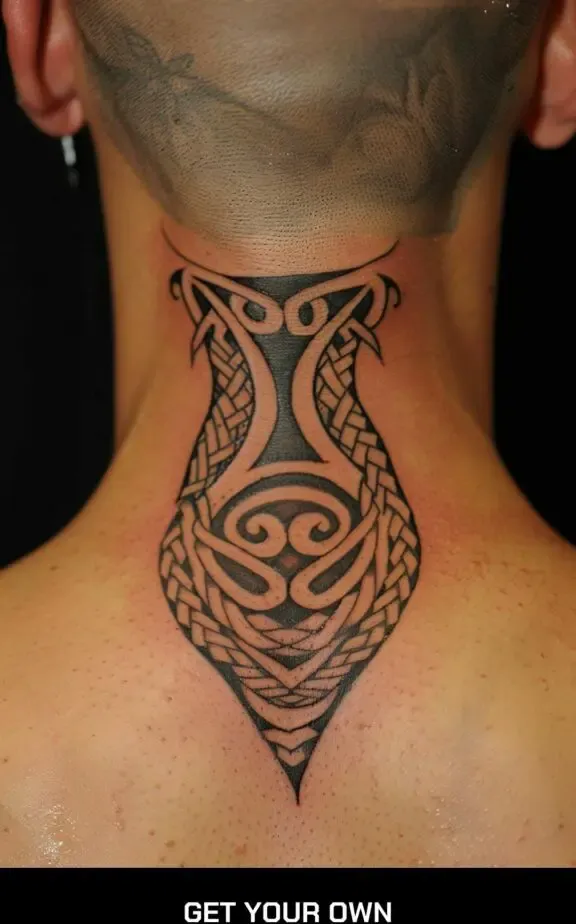 tribal neck tattoo