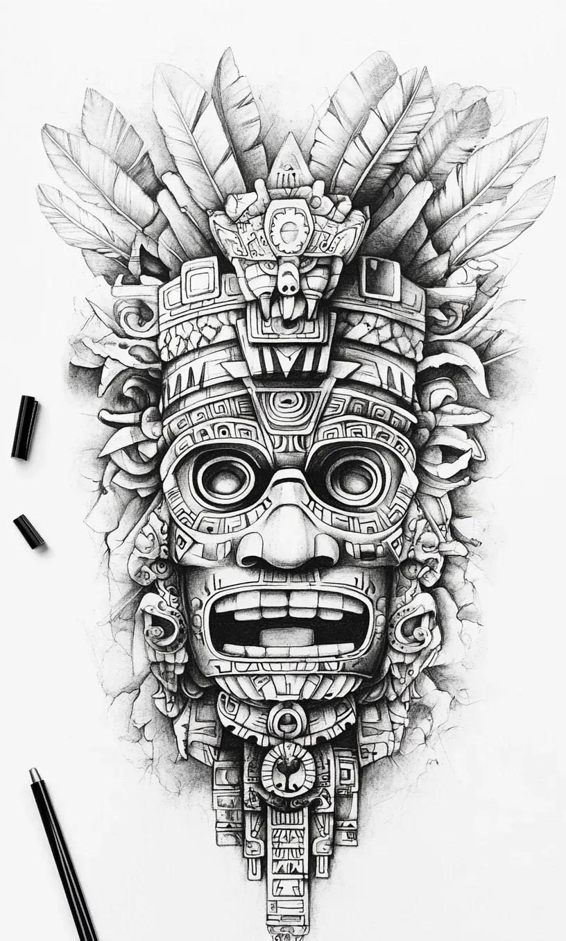 Aztec Drawings Tattoos-4