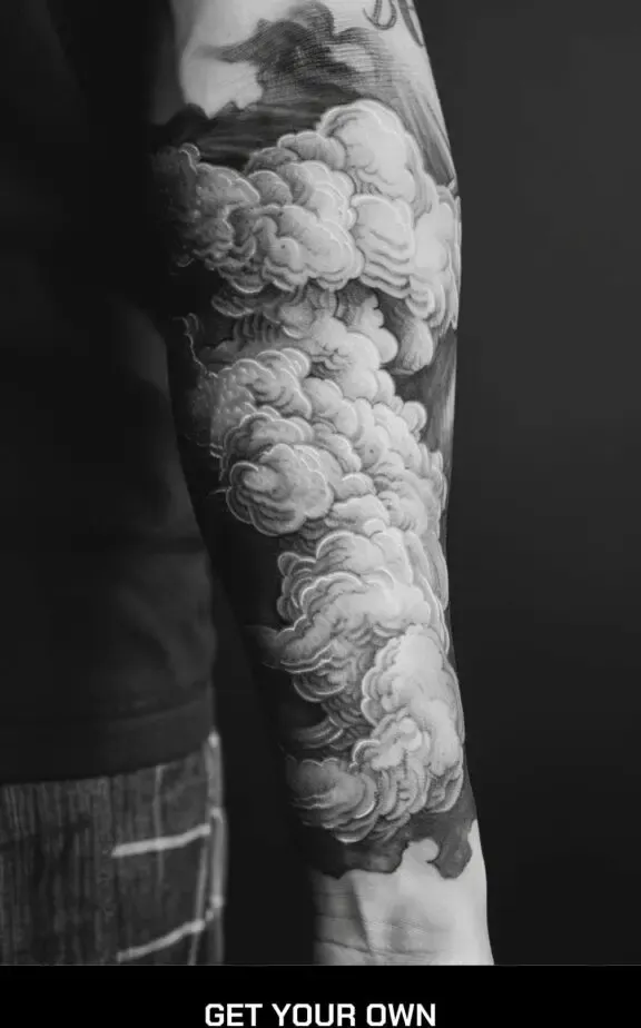 realistic cloud tattoo