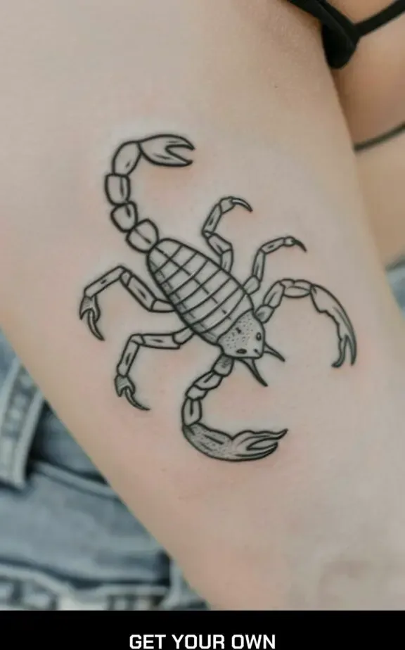 minimalist scorpion tattoo