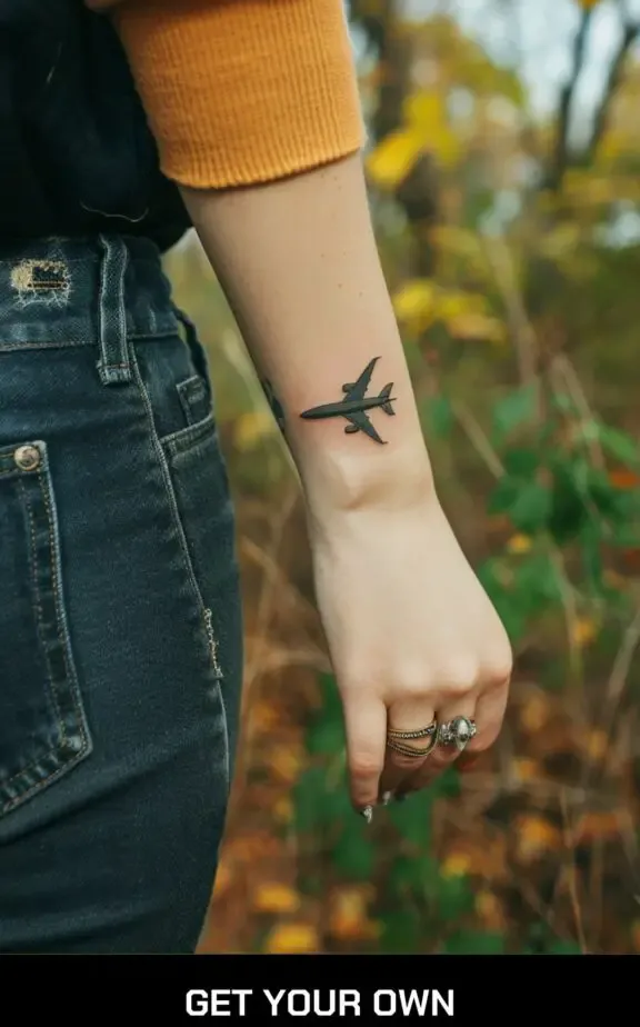 airplane travel tattoo idea