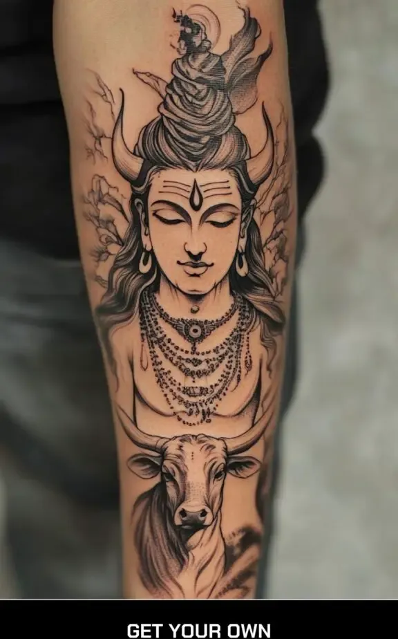shiva and cow tattoo
