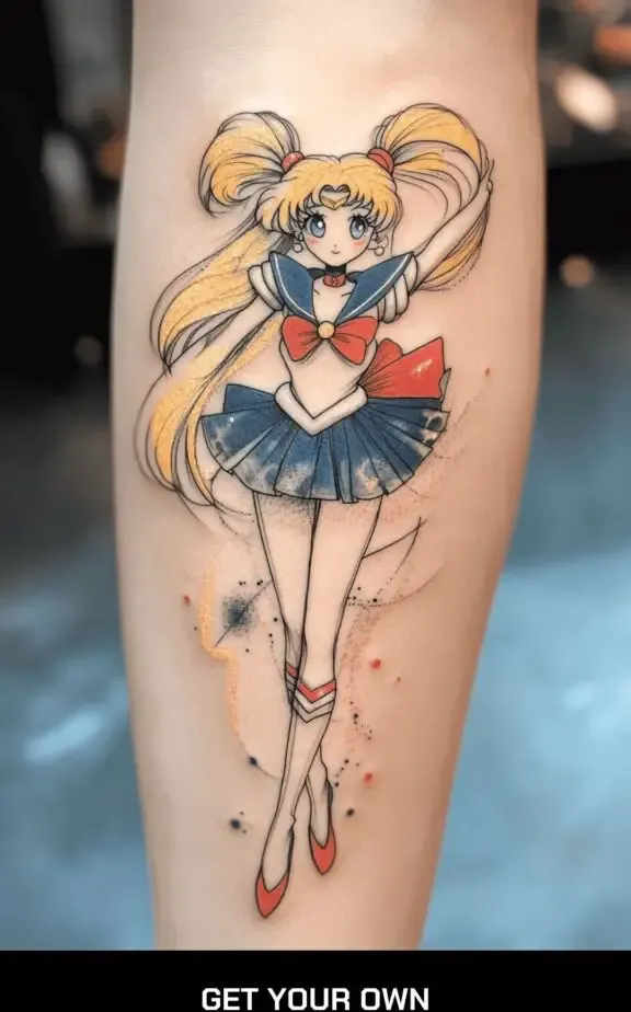 sailor moon anime tattoo