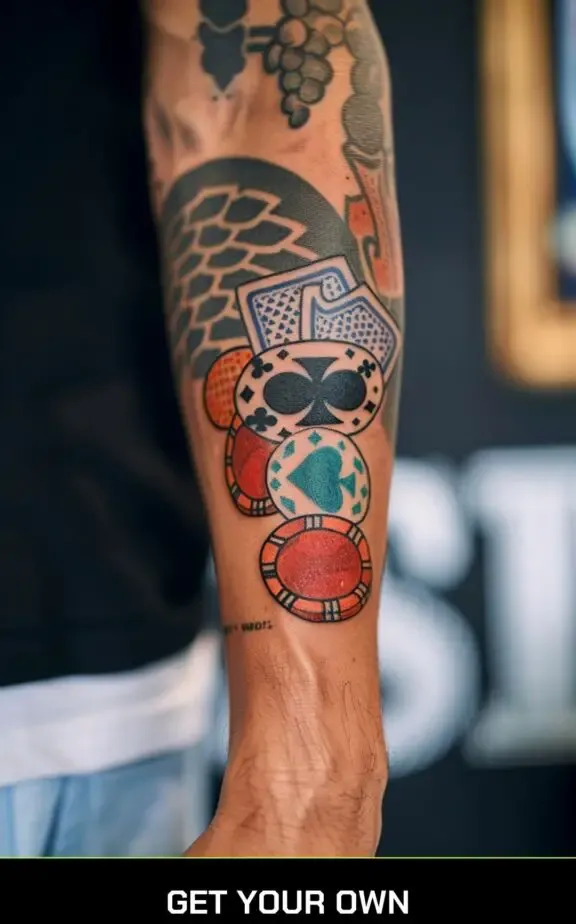 Poker chip tattoo