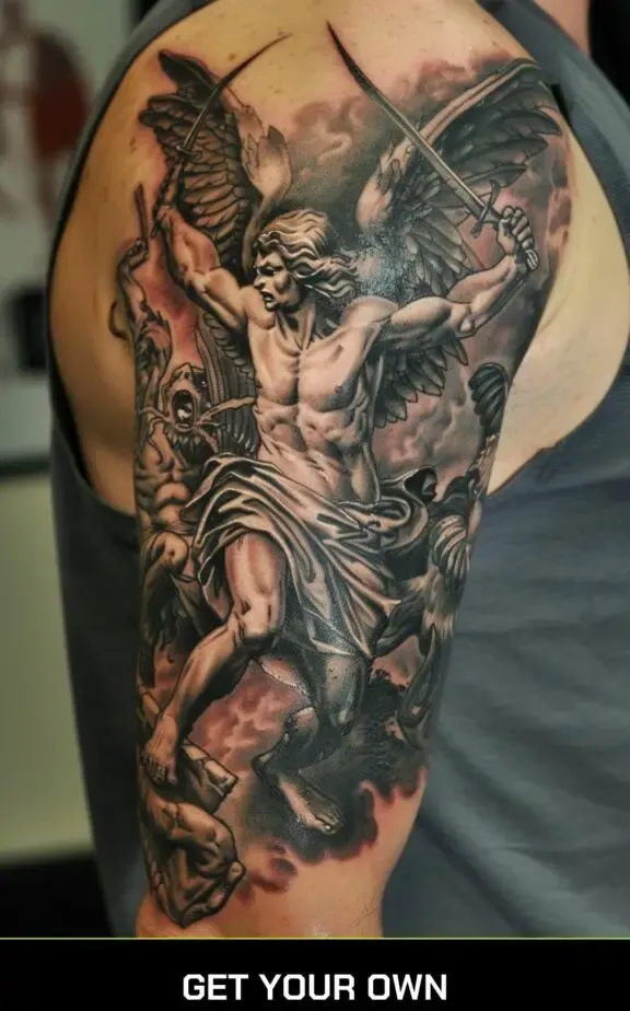 fighting angel and devil tattoo