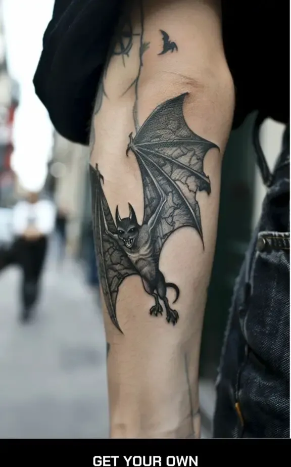 bat wings tattoo