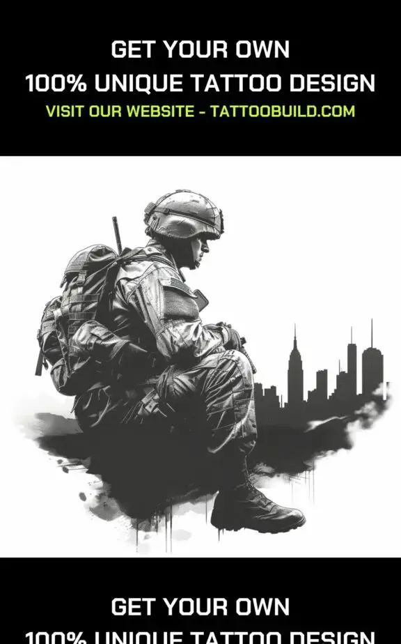  modern warrior tattoo idea