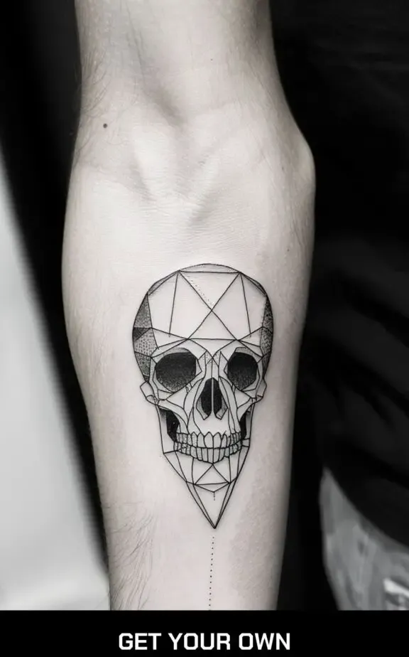 skull geometric tattoo designs