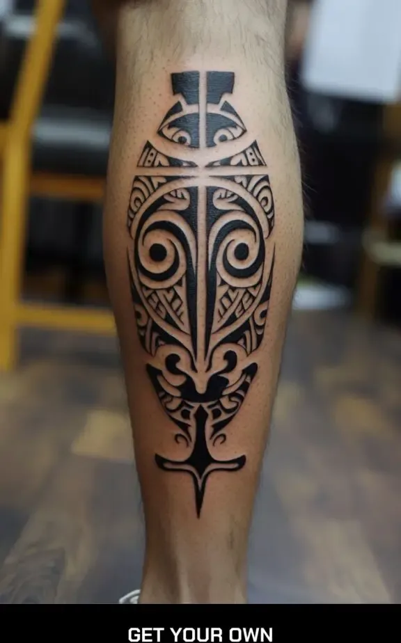 maori leg tattoo