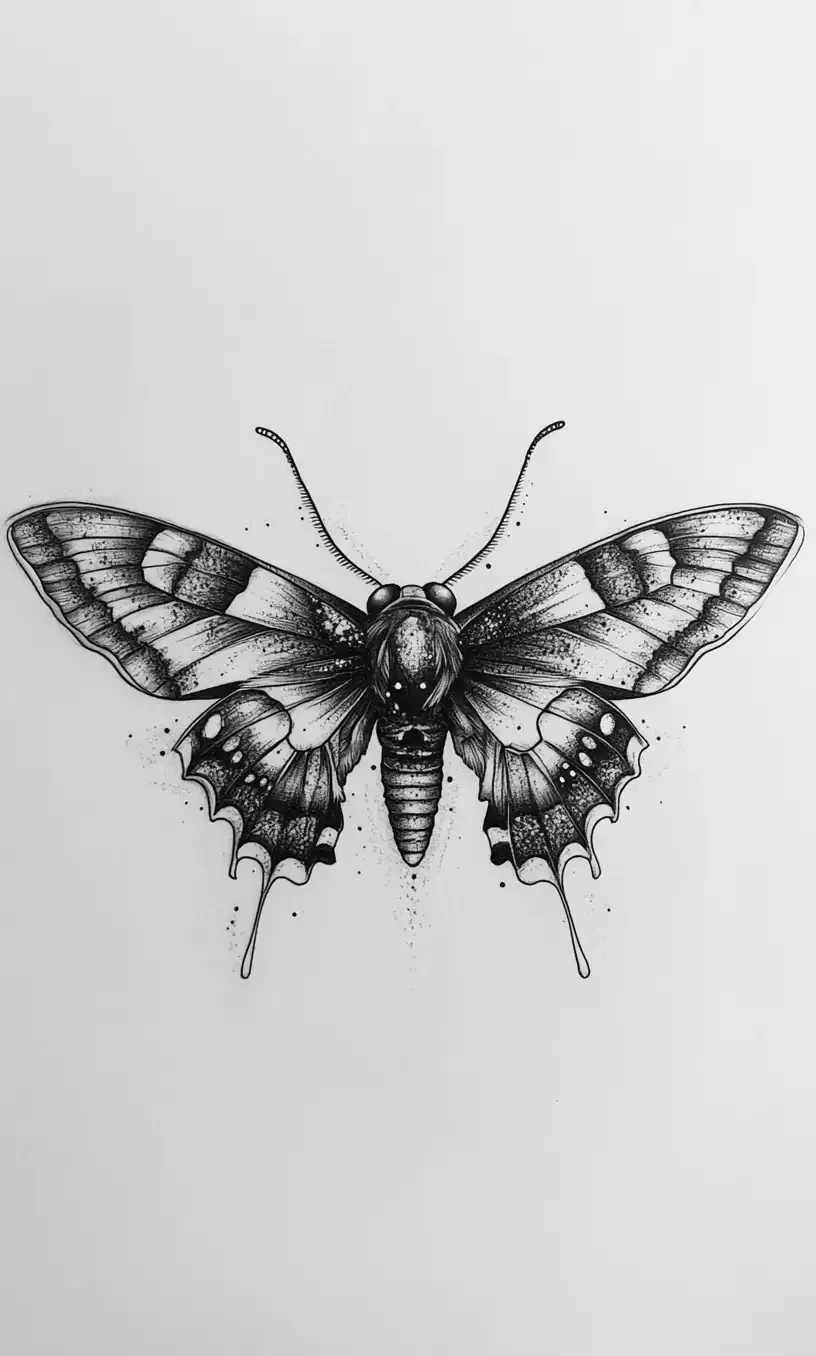 Moth Tattoo Drawings-10