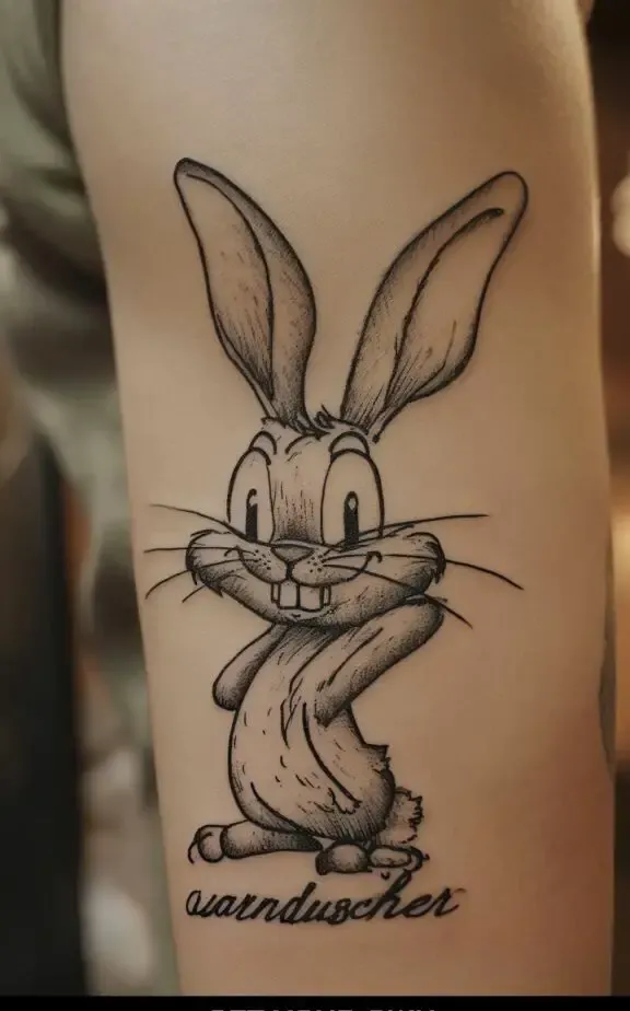 cute small hand bunny tattoos for females