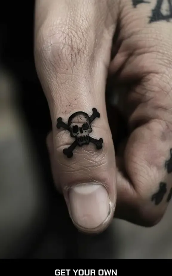 skull finger tattoo design