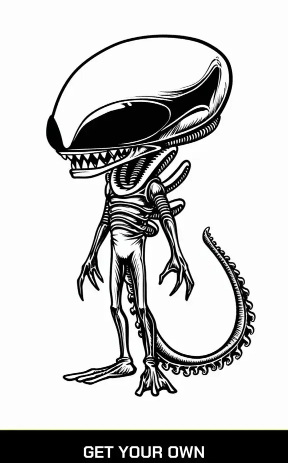 Alien tattoo drawing