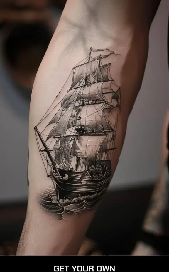 pirate ship tattoo